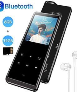 8GB MP3 Player with Bluetooth 4.1, with 32G Memory Card, HiFi Lossless Sound Music MP3 Player with FM Radio, Pedometer, Voice Recorder, E-Book, Supports up to 128GB, Earphone Included