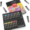 ARTEZA Oil Paint, Set of 24 Colors/Tubes (24x12ml/0.4oz) with Storage Box, Rich Pigments, Vibrant, Non Toxic Paints for The Professional Artist, Hobby Painters & Kids, Ideal for Canvas Painting