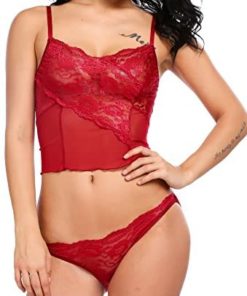 Avidlove Women's Sexy Camisole Shorts Set Lace Lingerie Bra and Panties S-XXL