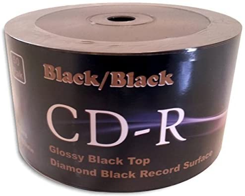 Black/Black 52X 80-Min Double-Sided Colored CD-R 100-Pak (2 x 50-Pak)