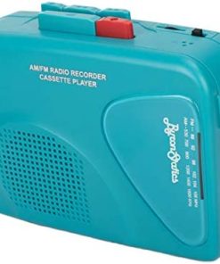 Byron Statics Cassette Player FM Am Radio Walkman Portable Cassette Converter Automatic Stop System Protect Cassette Tape Mic Recorder 2 AA Battery or USB Power Supply Belt clip with Headphone, Teal