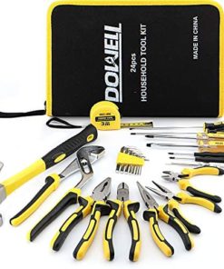 DOWELL 24 Pieces Homeowner Tool Set, Home Repair Hand Tool Kit with Portable Tool Bag