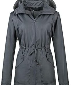 Daxvens Women Rain Jackets Waterproof Lightweight Raincoat Outdoor Active Windbreaker with Hood