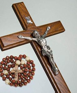 Handmade Crucifix Wall Cross for Home Decor - Wooden Catholic Wall Crucifix - 12 Inch
