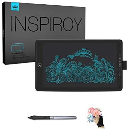 Huion Inspiroy Ink H320M Drawing Tablet 10 x 6 Inch Dual-Purpose LCD Writing Tablet, 11 Press Keys, Android Supported, Sleeve Bag Included, Ideal Use for Distance Education & Wed Conference,Black