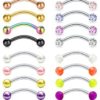Mayhoop 16G Surgical Steel Daith Rook Earring 8mm 10mm Curved Barbell Eyebrow Rings Piercing Jewelry for Women Men
