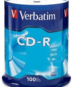 Verbatim CD-R 700MB 80 Minute 52x Recordable Disc - 100 Pack Spindle (FFP) - 97458