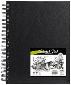 conda Hardcover Spiral Sketch Pad Sketchbook Perforated 8.5"x11" for Drawing Painting (1 Pack)